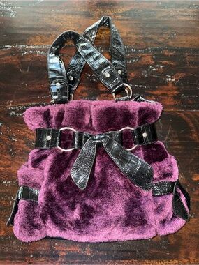 NWOT Claire’s Faux Fur Purple Shoulder Bag